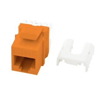 Pass & Seymour / Legrand - On-Q WP3475-OR RJ45 8-Position 8-Wire Category 5E Orange Plastic Quick Connect Keystone Connector