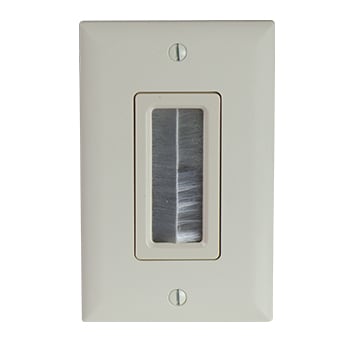 Pass & Seymour / Legrand - On-Q WP1014-LA-V1 Cable Access Wall Plate, 1-Gang Plastic, Light Almond