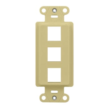 Pass & Seymour / Legrand - On-Q WP3413-IV 3-Port Ivory Decorator Outlet Strap