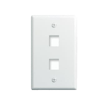 Pass & Seymour / Legrand - On-Q WP3402-IV 1-Gang 2-Port Ivory High Impact Flame Retardant Plastic Keystone Wallplate