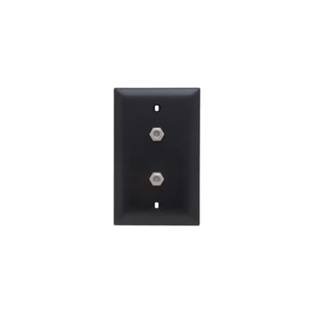 Pass & Seymour / Legrand - On-Q TPCATV2-BK 1-Gang 2-F Coaxial Connector Black Nickel Plated Steel Standard Communication Wallplate