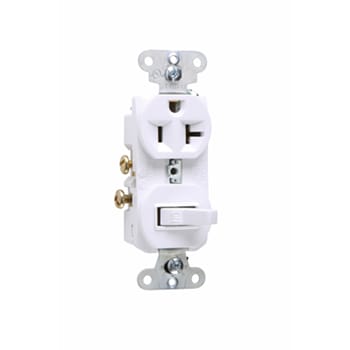 Pass & Seymour / Legrand - Pass & Seymour 671-W Single Pole, Single Receptacle, Combination Switch, 20 amps, 120V - White