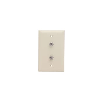 Pass & Seymour / Legrand - On-Q TPCATV2-LA 1-Gang 2-F Coaxial Connector Light Almond Nickel Plated Steel Standard Communication Wallplate