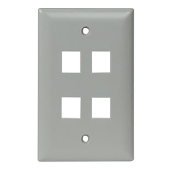 Pass & Seymour / Legrand - OnQ WP3404GY 1 GANG WALL PLATE, 4-P