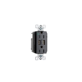 Pass & Seymour / Legrand - P&S TR8200HUSBBK DUP REC 15A TR HG