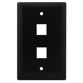 Pass & Seymour / Legrand - On-Q WP3402-BK 1-Gang 2-Port Black High Impact Flame Retardant Plastic Keystone Wallplate