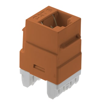 Pass & Seymour / Legrand - On-Q WP3460-OR 1-Port RJ45 Category 6 Orange Plastic Snap-In Keystone Connector