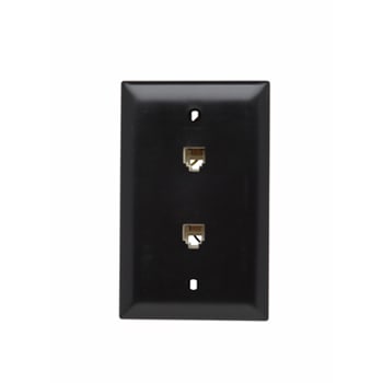 Pass & Seymour / Legrand - On-Q TPTE2 1-Gang 2-RJ11 Modular Telephone Jack Brown Standard Communication Wallplate