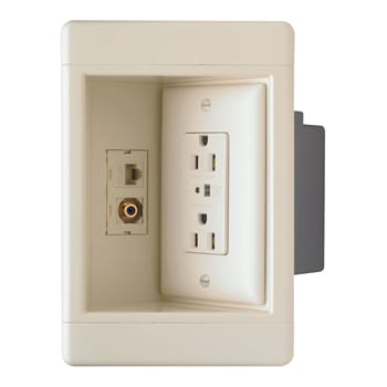 Pass & Seymour / Legrand - Pass & Seymour TV1W-TVSSLA 1-Gang Light Almond Plastic Recessed TV Box