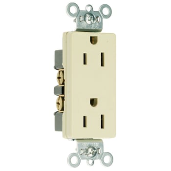 Pass & Seymour / Legrand - Pass & Seymour 26242-W Heavy-Duty Decorator Spec Grade Duplex Receptacle Side Wire 15A 125V - White