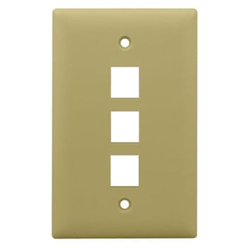 Pass & Seymour / Legrand - On-Q WP3403-IV 1-Gang 3-Port Ivory High Impact Flame Retardant Plastic Keystone Wallplate
