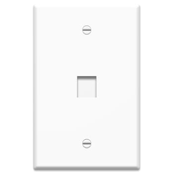 Pass & Seymour / Legrand - On-Q WP3301-WH 1-Gang 1-Port White High Impact Flame Retardant Plastic Oversized Keystone Wallplate
