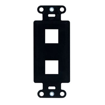 Pass & Seymour / Legrand - On-Q WP3412-BK 1.65 x 0.28 x 4.19 Inch 2-Port Black Plastic Wall Box Mounting Non-Flexible Outlet Strap