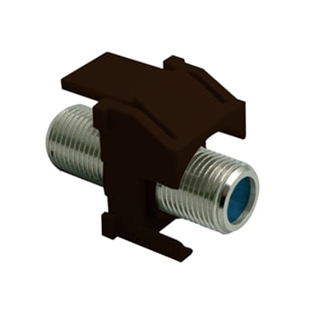 Pass & Seymour / Legrand - On-Q WP3481-BR Brown Plastic Recessed Nickel Self-Terminating F-Video Insert
