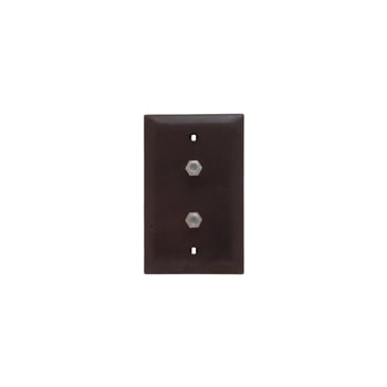 Pass & Seymour / Legrand - On-Q TPCATV2 1-Gang 2-F Coaxial Connector Brown Nickel Plated Steel Standard Communication Wallplate