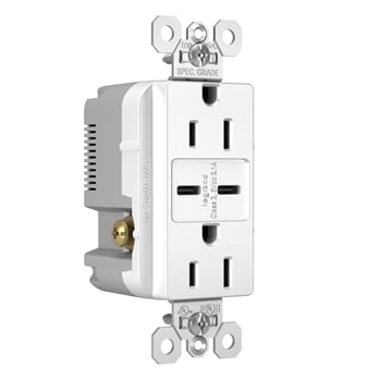 Pass & Seymour / Legrand - P&S TR15USBCCW 15A 125V DUP TR REC