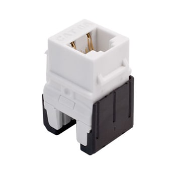 Pass & Seymour / Legrand - On-Q WP346A-WH RJ45 8-Position 8-Wire Category 6A White Plastic Snap-In Quick Connect Keystone Connector