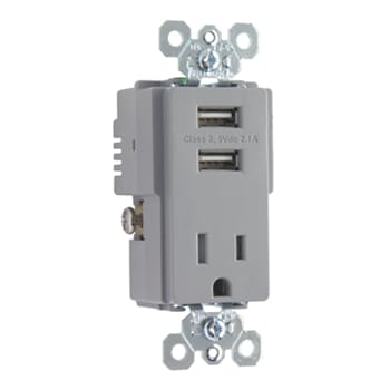 Pass & Seymour / Legrand - P&S TR5261USBGRY 15A TR SPEC GRADE