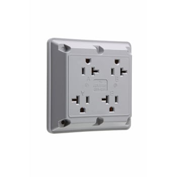 Pass & Seymour / Legrand - Pass & Seymour 420-GRY Quad Receptacle 20A 125V Gray