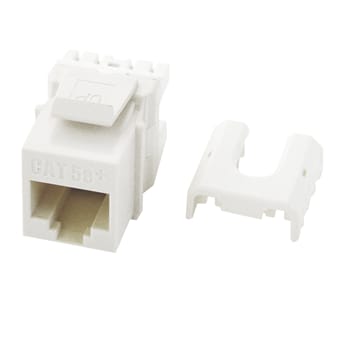 Pass & Seymour / Legrand - On-Q WP3475-WH RJ45 8-Position 8-Wire Category 5E White Plastic Quick Connect Keystone Connector