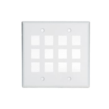 Pass & Seymour / Legrand - On-Q WP3212-WH 2-Gang 12-Port White ABS Plastic Keystone Wallplate