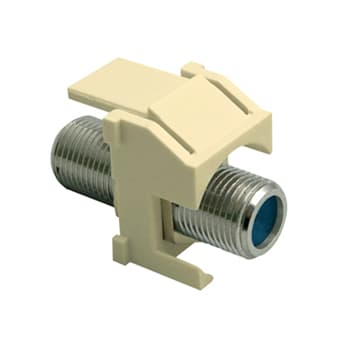 Pass & Seymour / Legrand - On-Q WP3481-LA Light Almond Plastic Recessed Nickel Self-Terminating F-Video Insert
