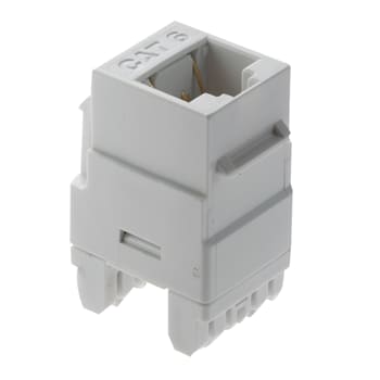 Pass & Seymour / Legrand - On-Q WP3460-WH 1-Port RJ45 Category 6 White Plastic Snap-In Keystone Connector