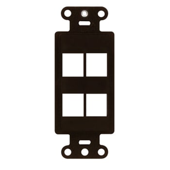 Pass & Seymour / Legrand - On-Q WP3414-BR 1.65 x 0.28 x 4.19 Inch 4-Port Brown Plastic Wall Box Mounting Non-Flexible Outlet Strap