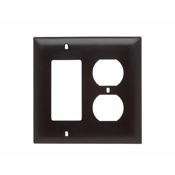 Pass & Seymour / Legrand - Pass & Seymour SP826 2-Gang 1-Decorator 1-Duplex Brown Smooth Thermoset Plastic Standard Combination Wallplate
