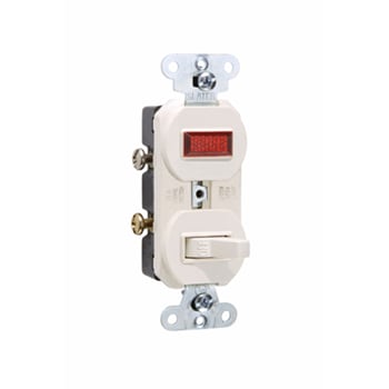 Pass & Seymour / Legrand - Pass & Seymour 692-LA 15 amps, 120V -Single Pole, Single Pilot Light, Combination Switch, Non-Grounding, Light Almond