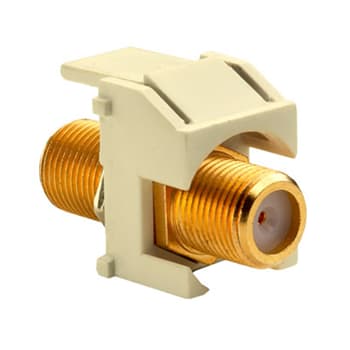 Pass & Seymour / Legrand - On-Q WP3480-LA Light Almond Plastic Recessed Gold F-Video Insert