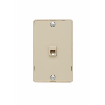 Pass & Seymour / Legrand - Pass & Seymour WMTE14-I Four Conductor Modular Wall Mount Telephone Jack For Hanging Phones, Ivory.