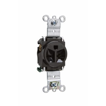 Pass & Seymour / Legrand - Pass & Seymour 5871-BK Single Receptacle, HD Spec Grade, 20A 250V, Back & Side Wired - Black
