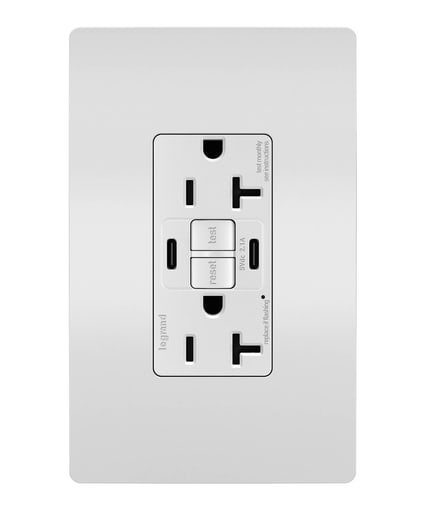 Pass & Seymour / Legrand - P&S 2097TRUSBCCW SELF-TEST GFCI REC
