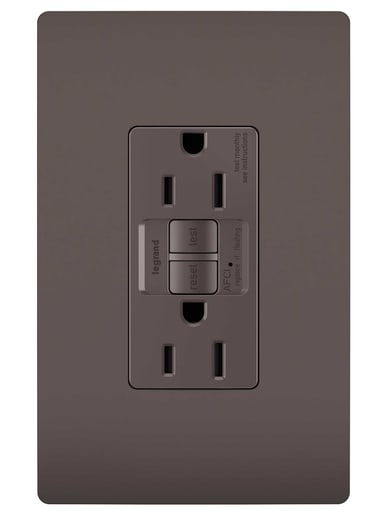 Pass & Seymour / Legrand - Pass & Seymour AF152TR 15A 125V Tamper-Resistant Arc-Fault Circuit Interrupter - Brown