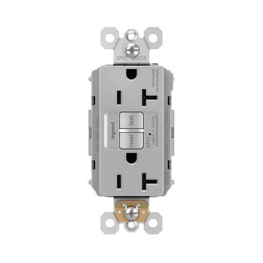 Pass & Seymour / Legrand - Pass & Seymour AF202TRGRY 20A 125V Tamper-Resistant Arc-Fault Circuit Interrupter - Gray