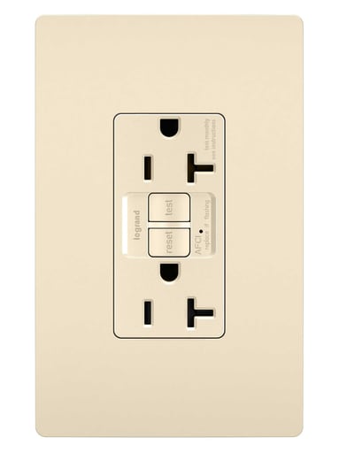Pass & Seymour / Legrand - Pass & Seymour AF202TRLA 20A 125V Tamper-Resistant Arc-Fault Circuit Interrupter - Light Almond