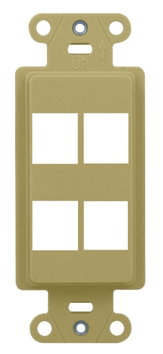 Pass & Seymour / Legrand - On-Q WP3414-IV 1.65 x 0.28 x 4.19 Inch 4-Port Ivory Plastic Wall Box Mounting Non-Flexible Outlet Strap