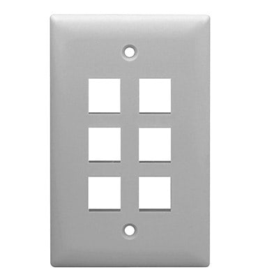 Pass & Seymour / Legrand - On-Q WP3406-GY 1-Gang 6-Port Gray Wall Plate