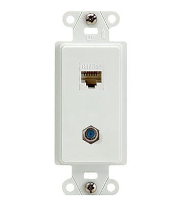 Pass & Seymour / Legrand - OnQ WP3215WHV1 2PT DECO W/ 1 F-CONN