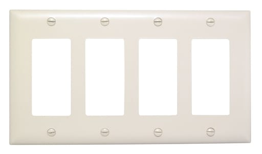 Pass & Seymour / Legrand - Pass & Seymour TP264-GRY 4Gang Wall Plate, Decorator, Nylon, Standard - Gray