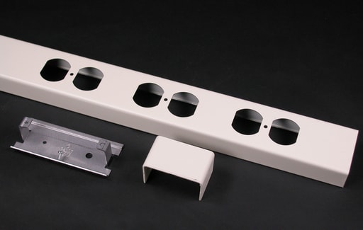 The Wiremold Co - Wiremold 25DTP-B 28 x 2-1/4 x 1" Ivory Steel Duplex Receptacle Cover