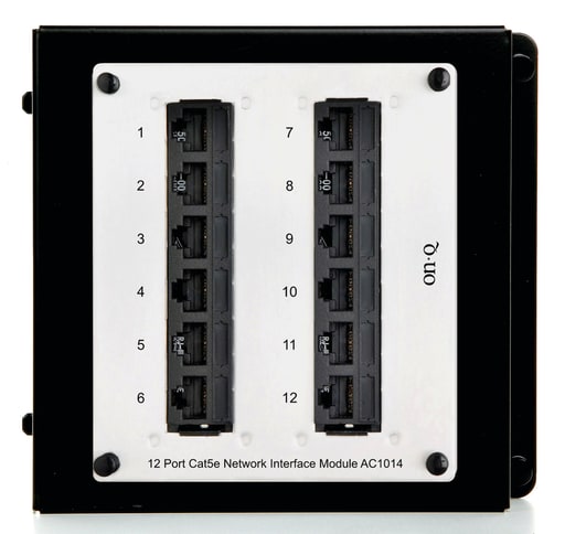 Pass & Seymour / Legrand - On-Q AC1014 Powder Coat Platinum Gray Category 5E 12-Port RJ45 and IDC Punchdown Block Network Interface Module