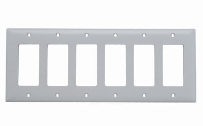Pass & Seymour / Legrand - Pass & Seymour TP266-W 6Gang Wall Plate, Decorator, Nylon, Standard - White