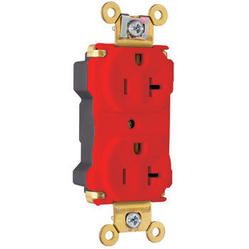 Pass & Seymour / Legrand - Pass & Seymour PT5362-ARED PlugTail™ Industrial Extra Heavy-Duty Spec Grade Duplex Receptacle, 20A 125V - Red