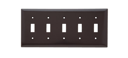 Pass & Seymour / Legrand - SMOOTH WALL PLATE 5G TOGGLE BROWN