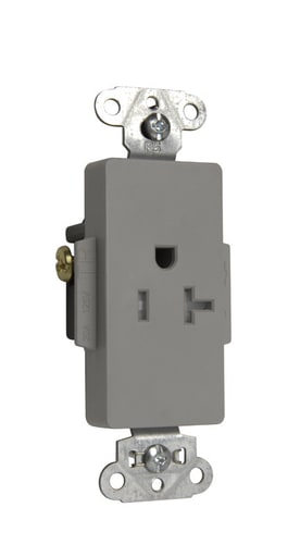 Pass & Seymour / Legrand - DECO REC SGL TAMPER RES 20A/125V GRY