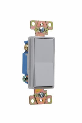 Pass & Seymour / Legrand - Pass & Seymour 2603-GRY 3-Way Decorator Switch, 15A 120/277V, Back & Side Wire - Gray