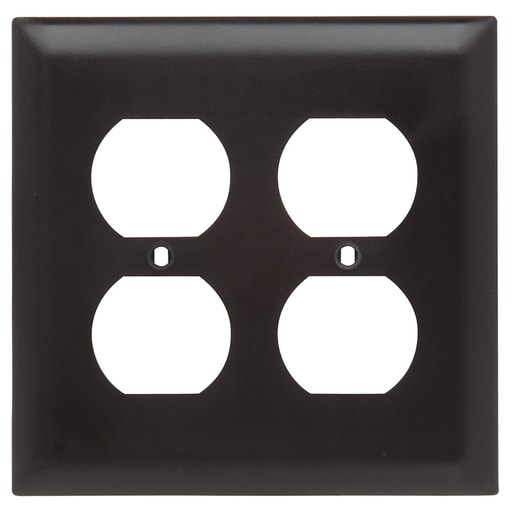 Pass & Seymour / Legrand - Pass & Seymour TP82 2Gang Wall Plate, Duplex Receptacle, Nylon, Standard - Brown