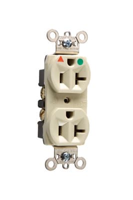 Pass & Seymour / Legrand - Pass & Seymour IG8300-W Isolated Ground Heavy-Duty Hospital Grade Duplex Receptacle, Back & Side Wire, 20A 125V - White